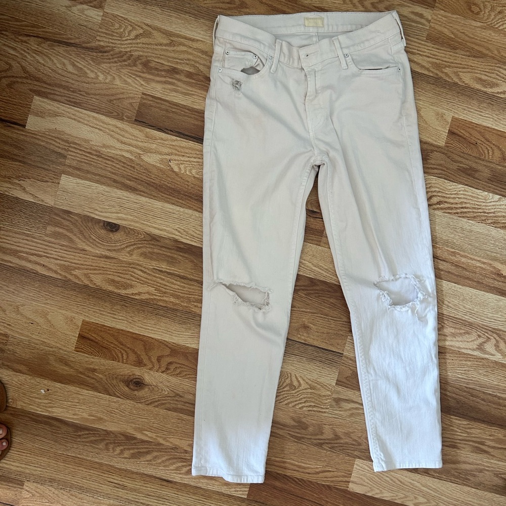 MOTHER Superior White The Dropout Statin’ Cool jeans